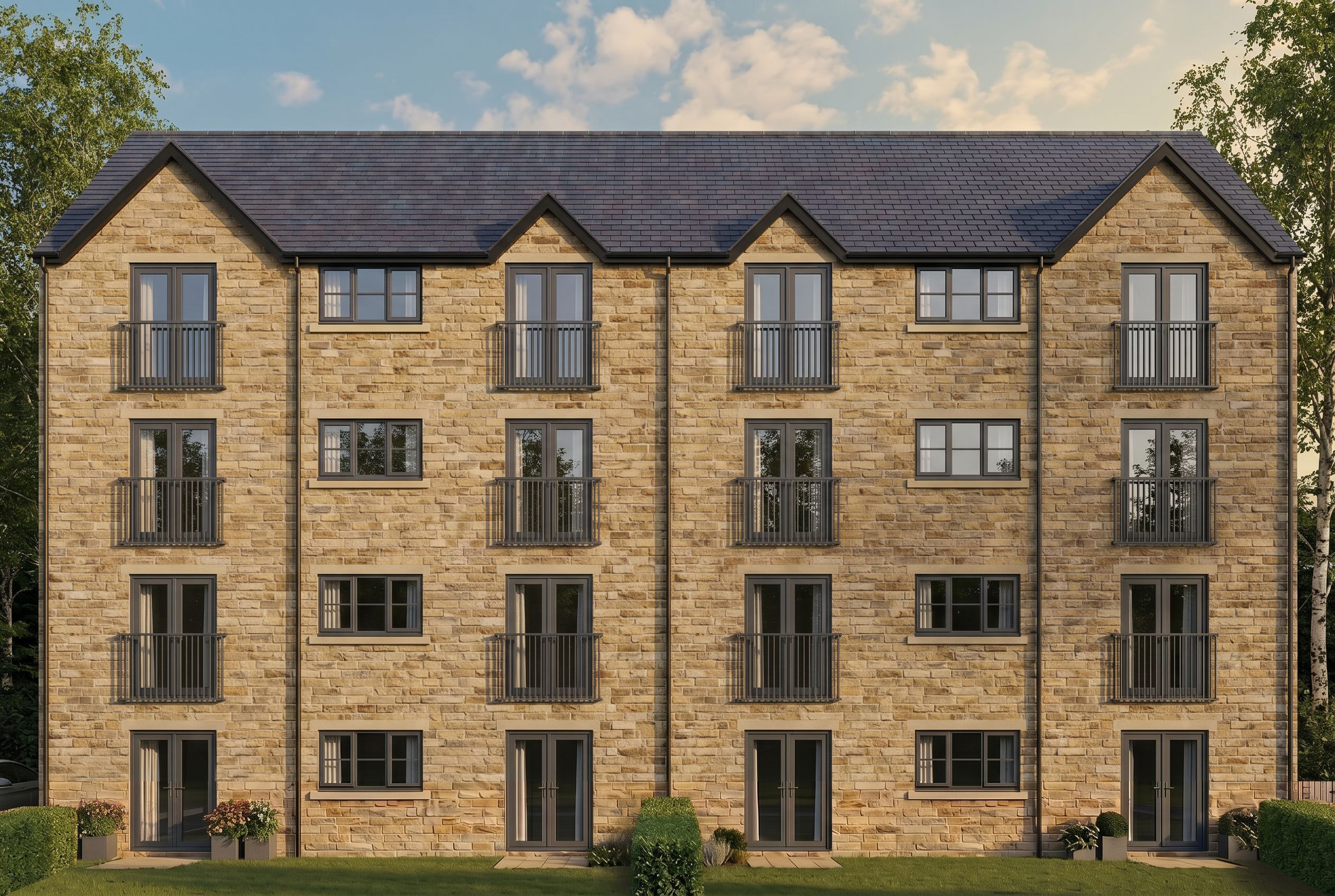 Apartments Rear elevation with gardens